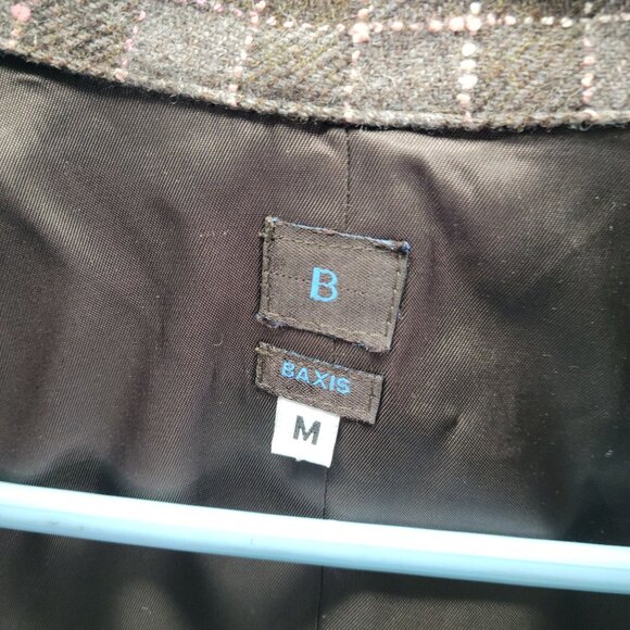 Baxis Womens Medium Plaid Wool Jacket With Button Front Closure & Pockets - Picture 3 of 11